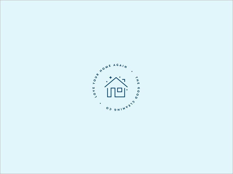 有打動人心廣告語的商業保潔服務公司logo設計