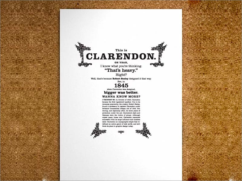 Clarendon字體設計特點 Clarendon字體設計特點